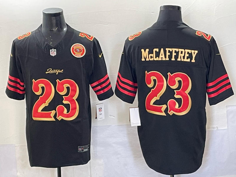 Men San Francisco 49ers #23 McCaffrey black Limited Nike NFL 2025 Jersey 05